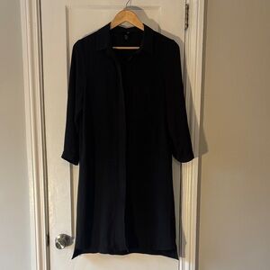 H&M lightweight button down shirt dress in black size 10